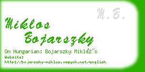 miklos bojarszky business card